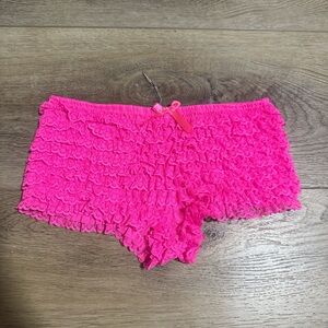 Pink Ruffled Lace Shorts